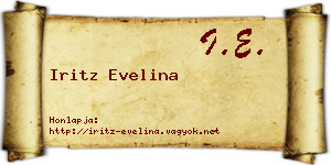 Iritz Evelina névjegykártya